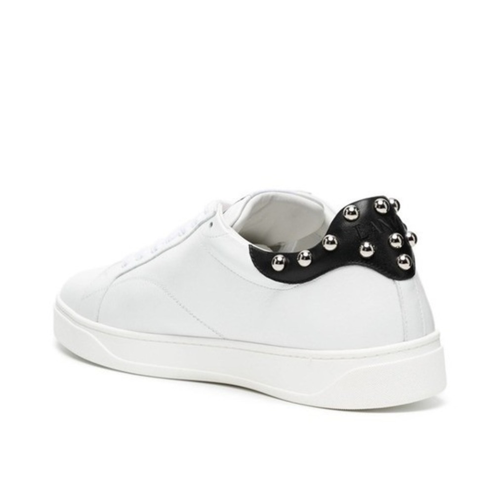 Lanvin Paris Women's White Leather DDB0 Sneakers with Studs, Sz 37
